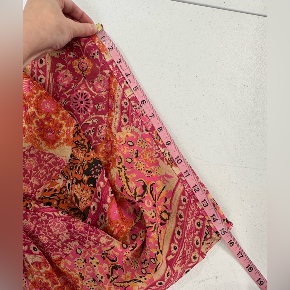 Napa Valley Paisley Midi Skirt Pink Orange Vintage Y2K Whimsical Fae Fairy Sz 12 - Picture 5 of 11